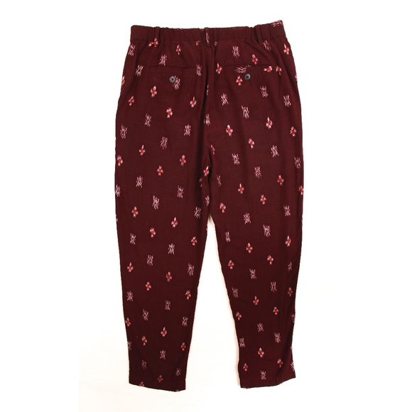 Madewell Delaney Slouch Trousers in Burgundy Ikat - Picture 5 of 7